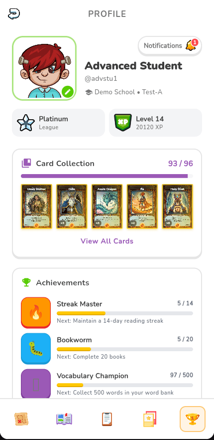 Owlio student profile